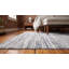 Tapis ivoire en laine noué à la main à texture géométrique moderne et subtil-616704282