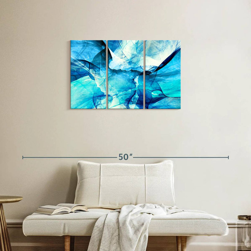 Avery Blue Blurs Abstract, 20" H x 33" W