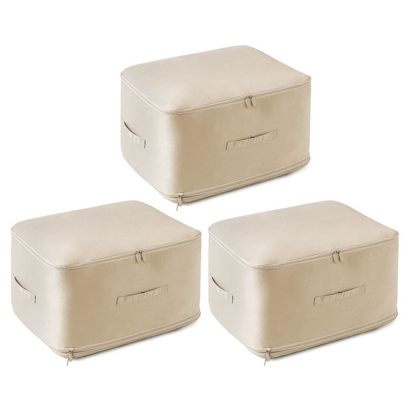 130L Foldable Storage Bag For Comforter, Beige