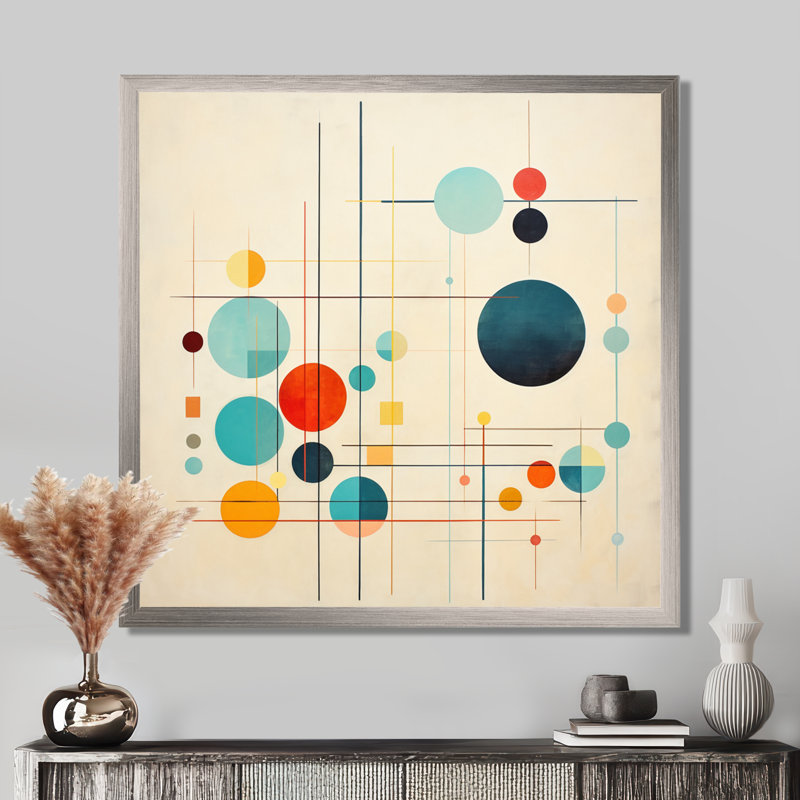 Syncronicities Midcentury Elegant Retro Art - Abstract Midcentury, reproduction d'art sur toile, H 36 po x l 36 po x P 1,5 po