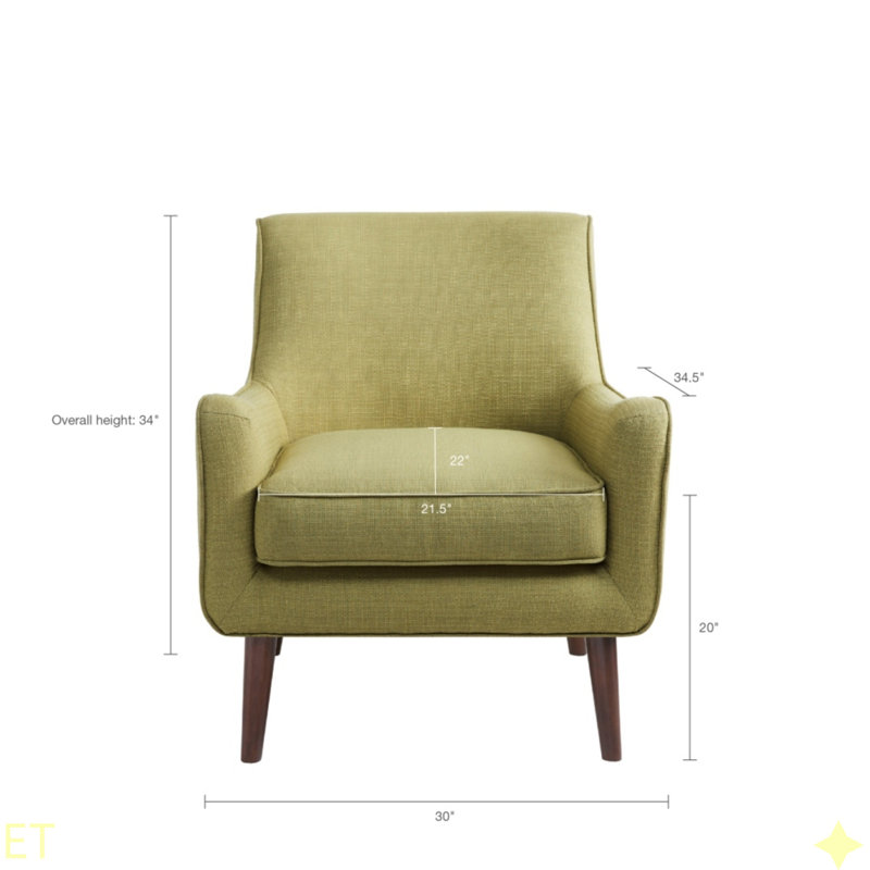 Fauteuil d'appoint de style Mid-Century, Vert