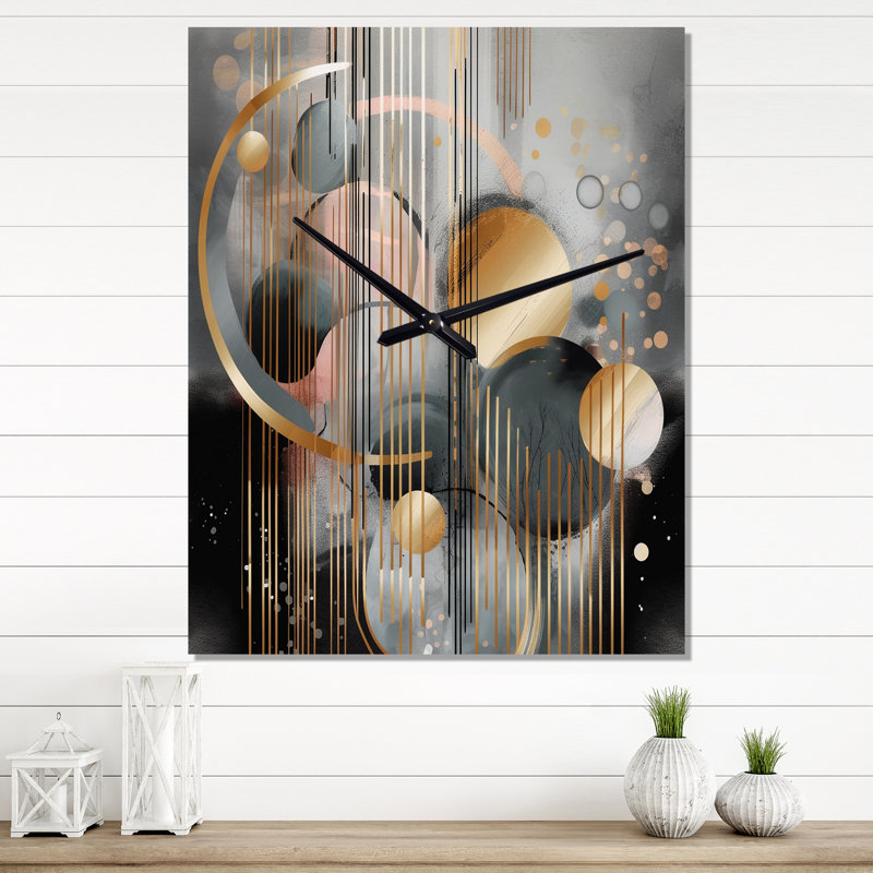Janett - Horloge murale moderne en marbre abstrait, H 32 po x l 16 po x P 1 po
