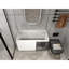 Meuble-lavabo moderne de 36 po avec 2 portes à fermeture douce, meuble-lavabo blanc brillant, demi-porte en verre gris, contreplaqué construit pour plus de commodité