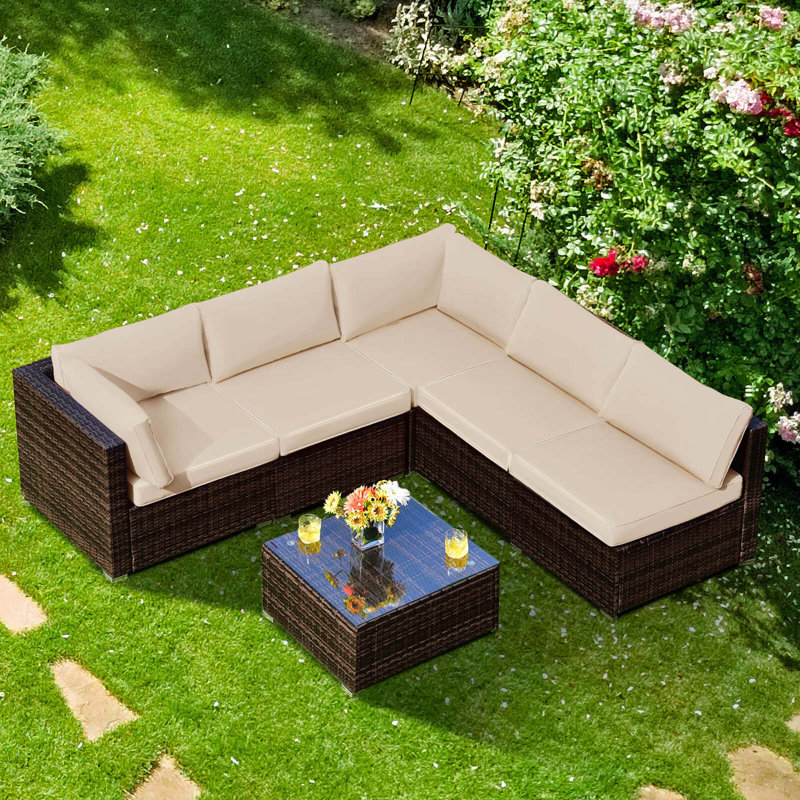 Ensemble de meubles de patio 6 pièces Latitude Run®