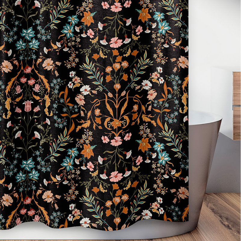 Microfiber Floral Shower Curtain