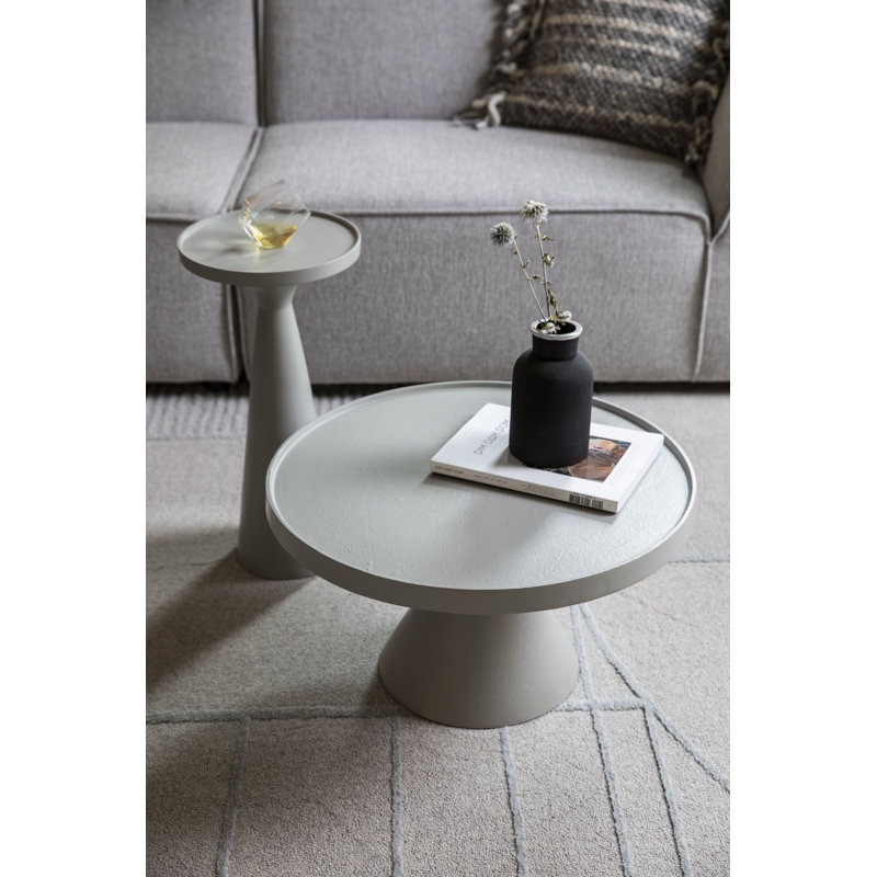 Gray Cast Aluminum Rectangular Tray Top End Table