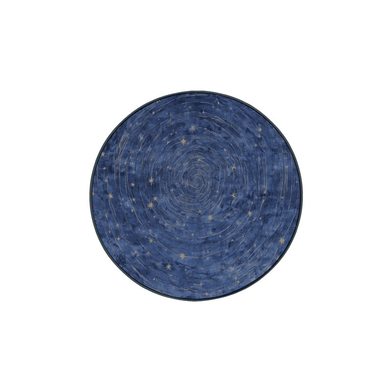 Tapis gris soyeux et moelleux, Rond 8 pi
