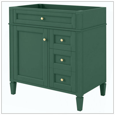 Modern Bathroom Vanity 2 Drawers Tip-Out Drawer No Basin