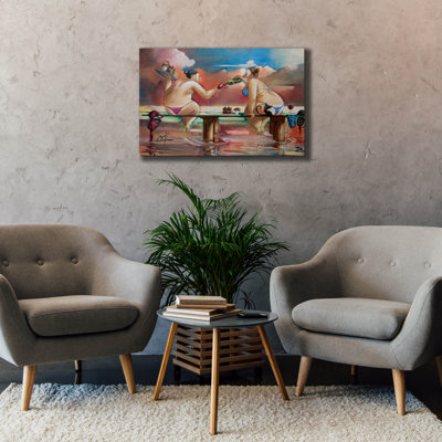 Toile murale épique «Wine and Cake On The Jetty» par Ronald West, 40 po x 26 po