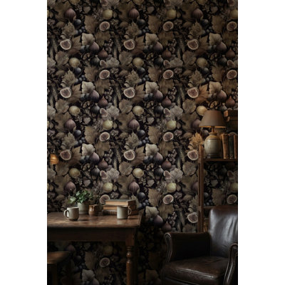 Papier peint floral rétro Botanical