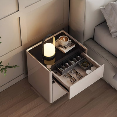 Tête de lit 19,75 po style gris haut de gamme avec coffre-fort intégré