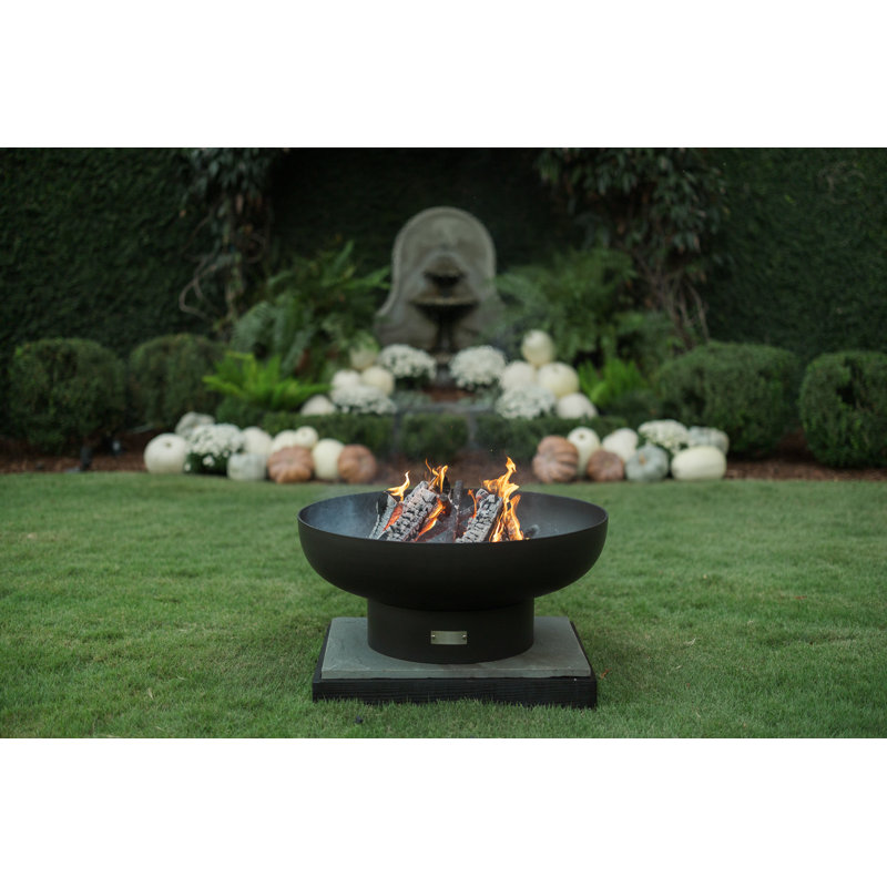 Harrogate Steel Wood Burning Fire Pit, 19" H x 48" W x 48" D