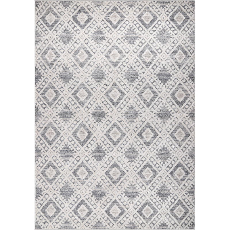 Tapis gris / crème Saltville, Rectangle 7 pi 10 po x 10 pi 10 po
