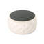 Repose-pieds beige avec rangement en velours