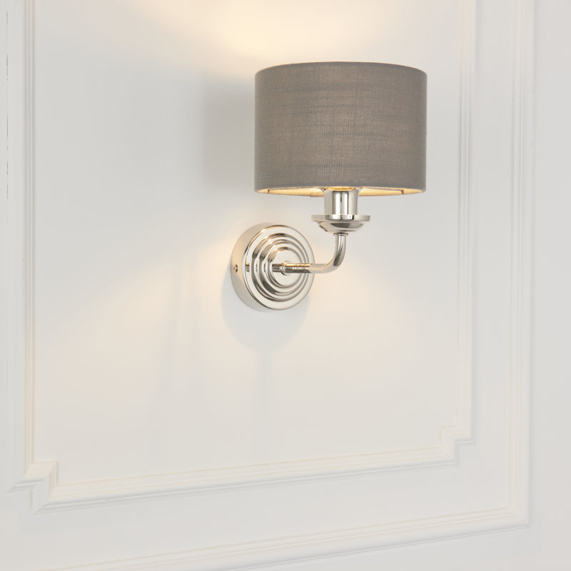 Canchola Armed Sconce, Charcoal, Bright Nickel