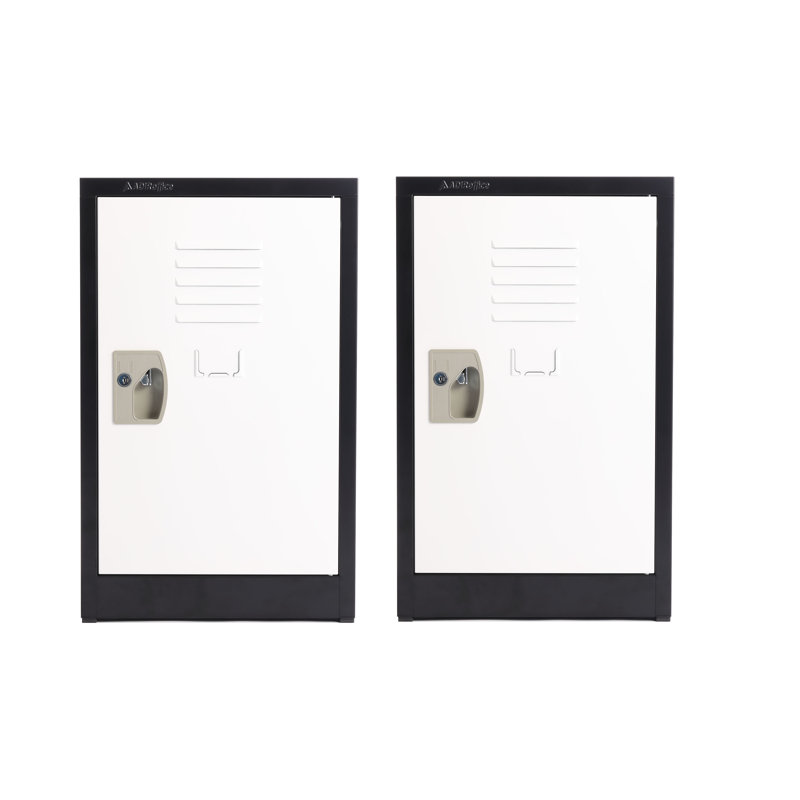 Casier pour enfants à 1 porte verrouillable à clé unique en acier H 24 po x l 15 po - Rangement pour les écoles, la salle de sport, la maison - Comprend une tablette, des crochets, une ventilation et un porte-carte - Assemblage facile