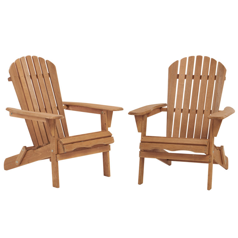 Ensemble de 2 chaises portatives en bois portatives Adirondack