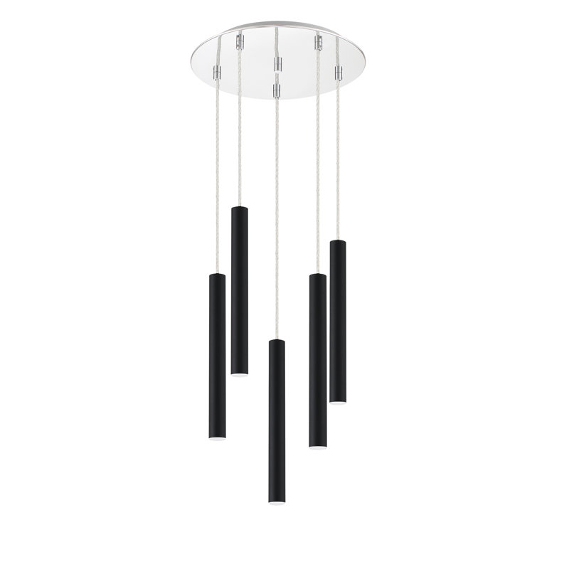 Bowning 5 - Light LED Cluster Pendant, Matt Black
