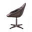 Fauteuil d'appoint en cuir et grain ébène avec pivot