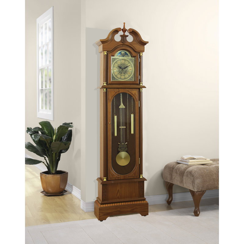 181.9cm Wood Grandfather Clock, Mission Oak