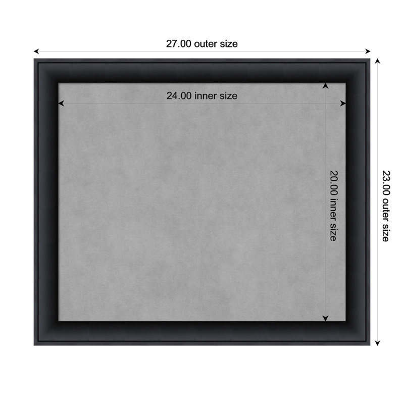 Tableau d'organisation magnétique noir Nero, H 23 po x l 27 po