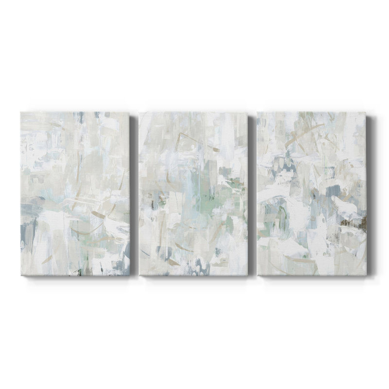 Impasto Poem I - Toile tendue avec châssis sur mesure - 3 pièces, H 60 po x l 120 po