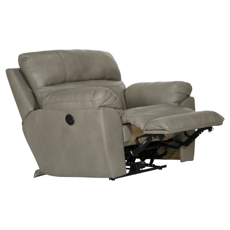 Fauteuil inclinable standard en cuir Alonii, Cuir beige assorti, Électrique