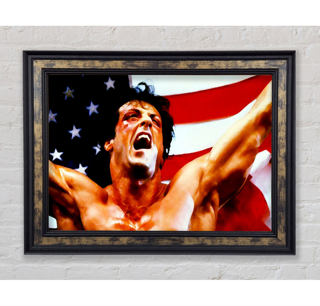 Rocky American Flag - Bilderrahmen Kunstdrucke