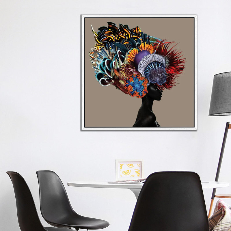 Crowning Glory I by Lolita Lorenzo - Print on Canvas, 93.98cm H x 93.98cm W x 3.81cm D, White Floater Framed