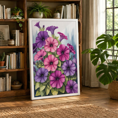 Petunia Cluster Botanical - Wrapped Canvas