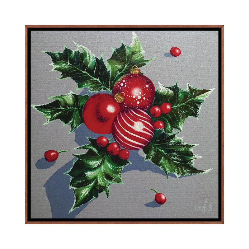 «Christmas Joy» - reproduction d'art murale - toile encadrée, Brun, H 37 po x l 37 po