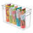 iDesign Linus BPA-Free Plastic Deep Kitchen Storage Bin with Handles - 12" x 5" x 7.75", Clear