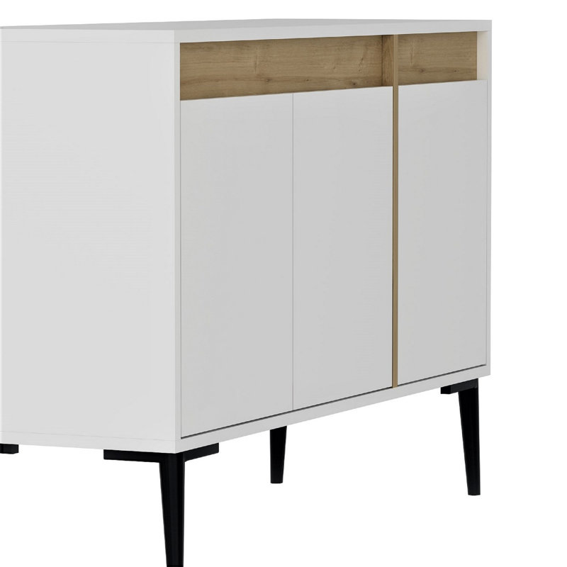 Olivia 75cm Console Table, White Sapphire/Oak