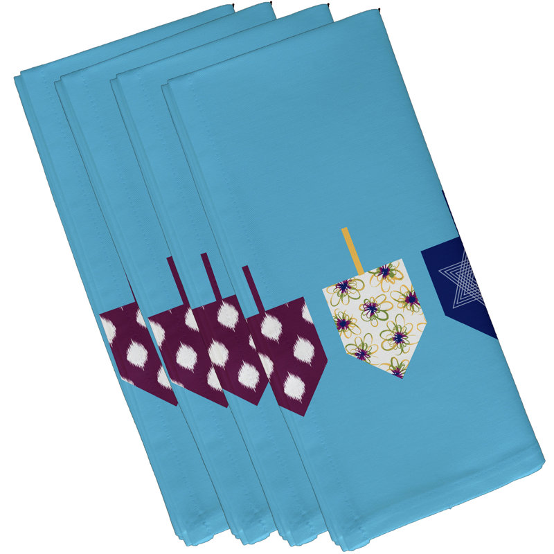 Serviette 22 po doodled dreidels, Bleu pâle