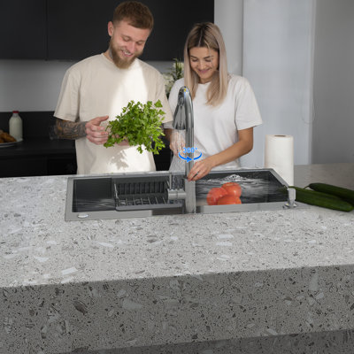30" X 18" Drop In Single Bowl Kitchen Sink With 304 Stainless Steel Finish