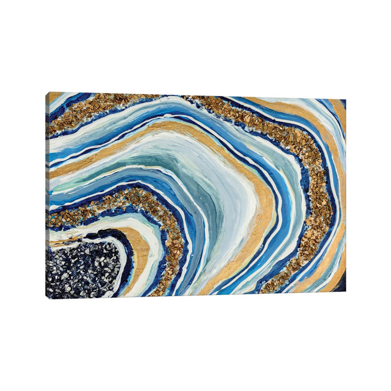 Blue Geode - Wrapped Canvas Print, 20.32 cm H x 30.48 cm W