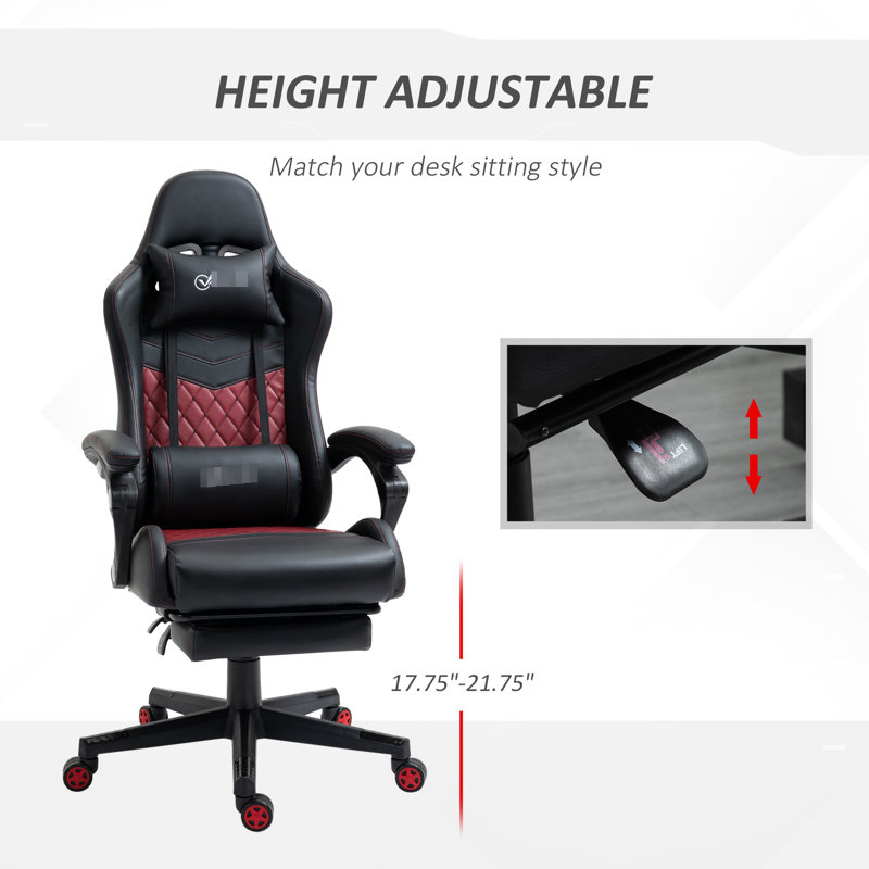 Fauteuil de bureau inclinable en cuir noir Diamond