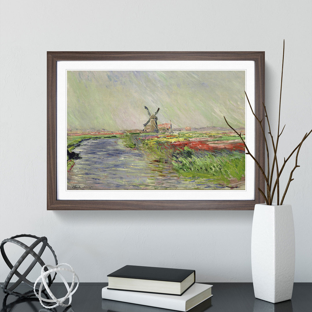 Field of Tulips, Holland by Claude Monet - Framed Print