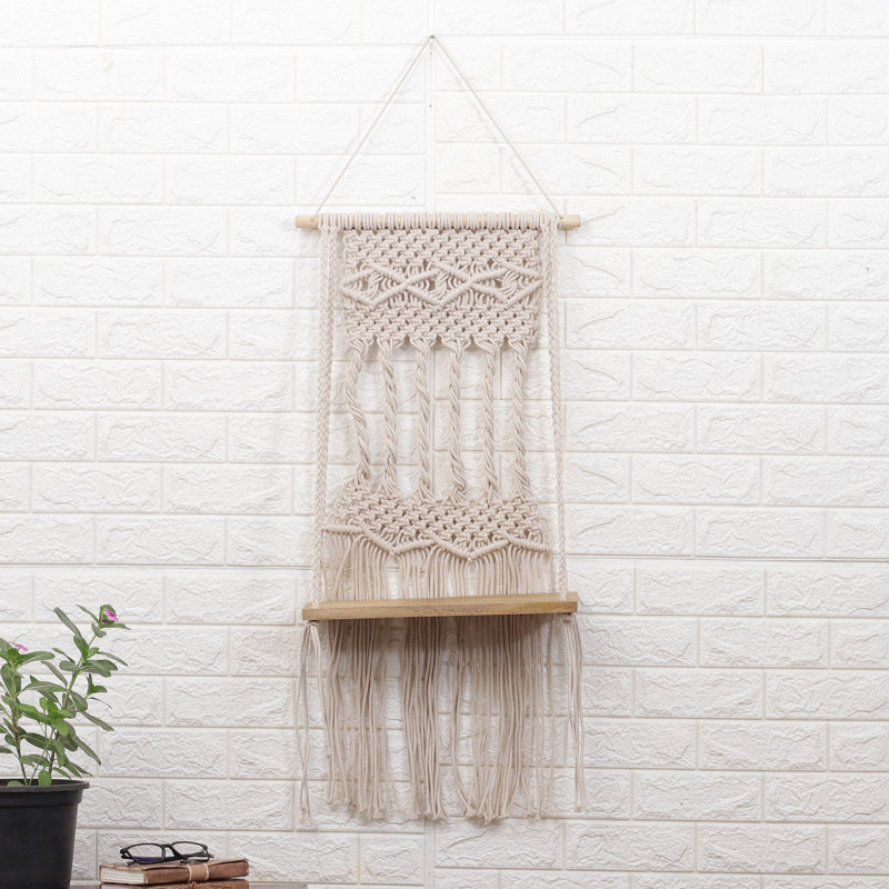 Tablette suspendue en macramé de coton Alsene