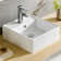 Modern Ceramic Square Vessel Bathroom Sink with Overflow