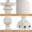 Ensemble de 2 lampes de table 28 "en blanc délavé Farmhouse avec port USB A + C pour la chambre à coucher, ampoules incluses