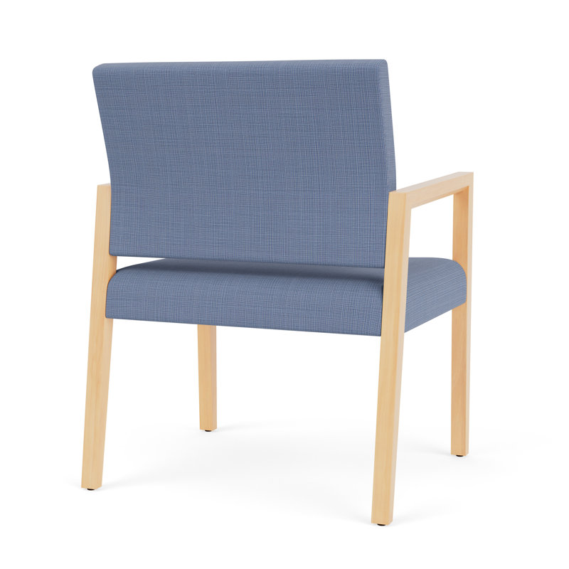 Chaise d'invité surdimensionnée Brooklyn, Naturel, Chambray bleu marine clair