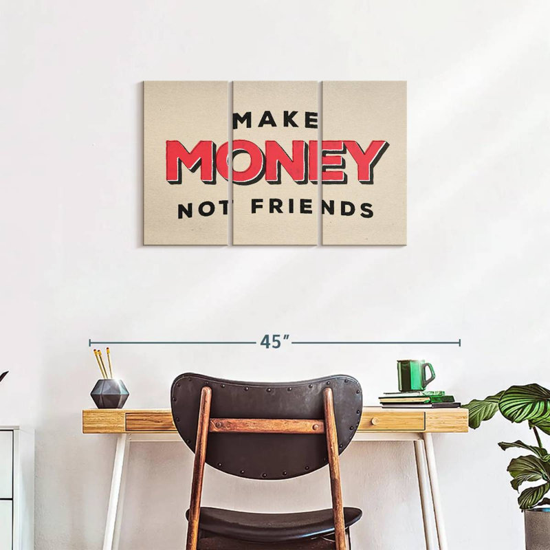 " Make Money " by HustleBroIllustrations 3 - Pieces, 20" H x 33" W x 1.25" D