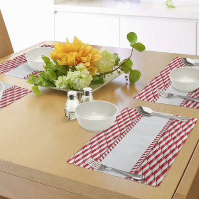 Ensemble de 8 tapis de table East Urban Home Candy Cane