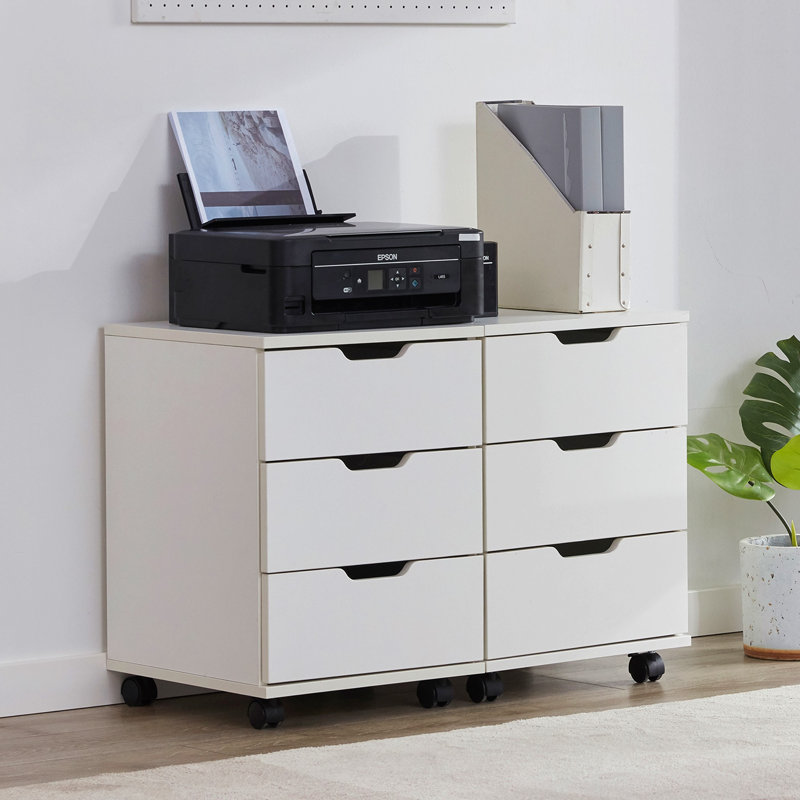 3-Drawer Vertical Filing Cabinet Rolling Wood Mobile File Cabinets Under Desk for Home Office with Casters (Fully Assembled)