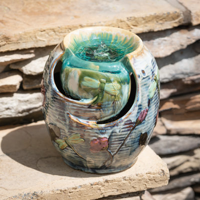 Burkeen Indoor Outdoor Ceramic / Porcelain Waterfall Fountain