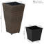 Ensemble de pots d'extérieur carrés en polyrotin brun avec doublure Saige - H 20 po-48639660-166998989