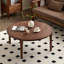 Table de bout ronde en noyer noir-107124058