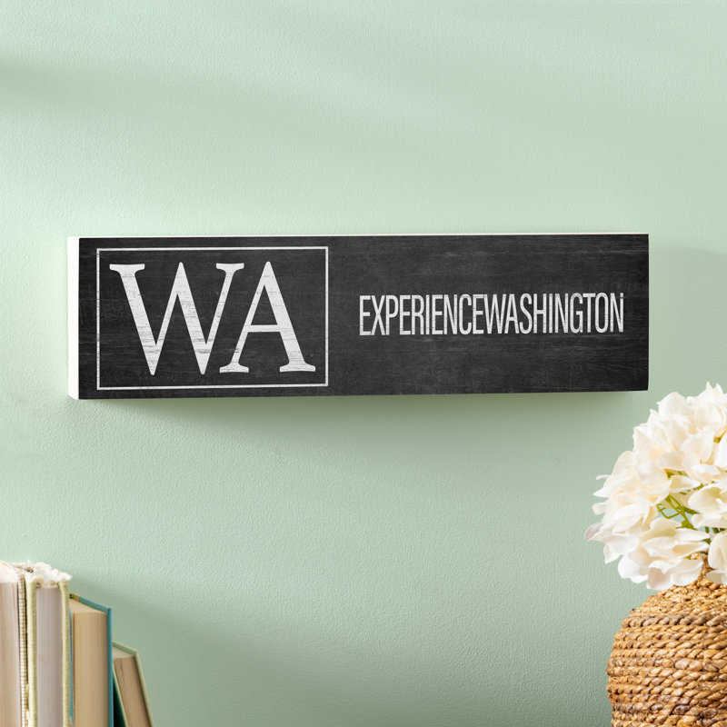 State Wooden Mantle Sign Washington 18x5"