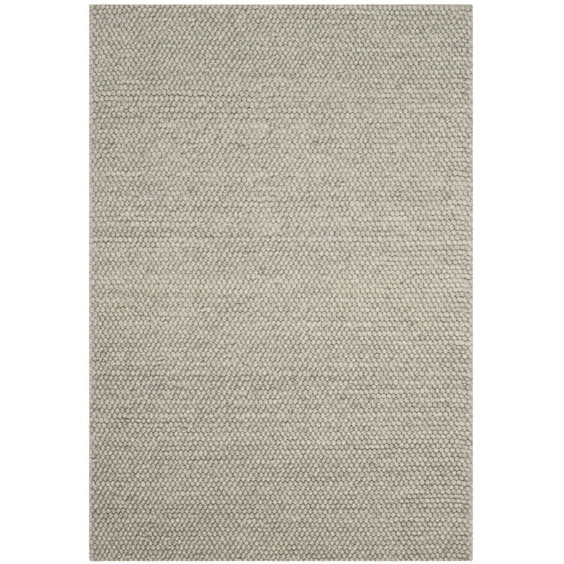 Tapis argenté fait à la main Elle, Rectangle 2 pi 3 po x 4 pi